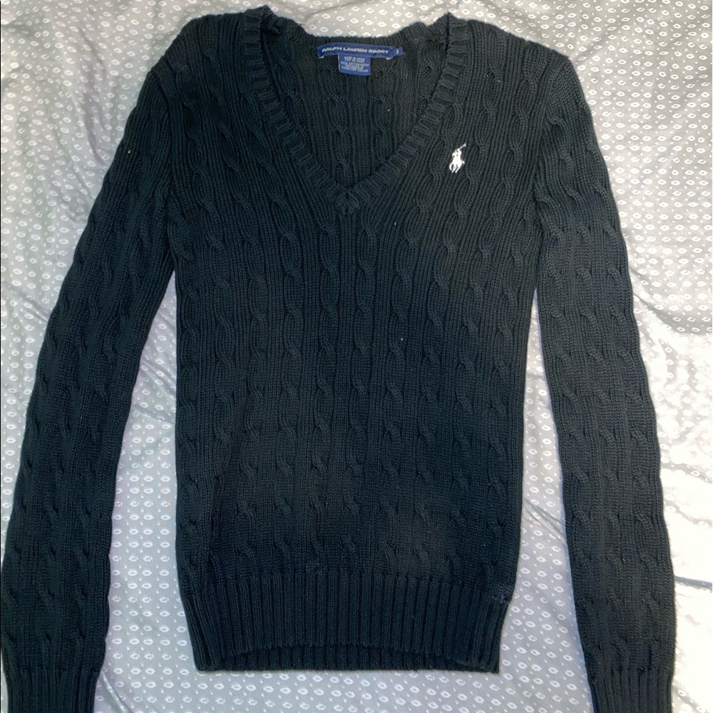 Knitted black Polo by Ralph Lauren sweatshirt